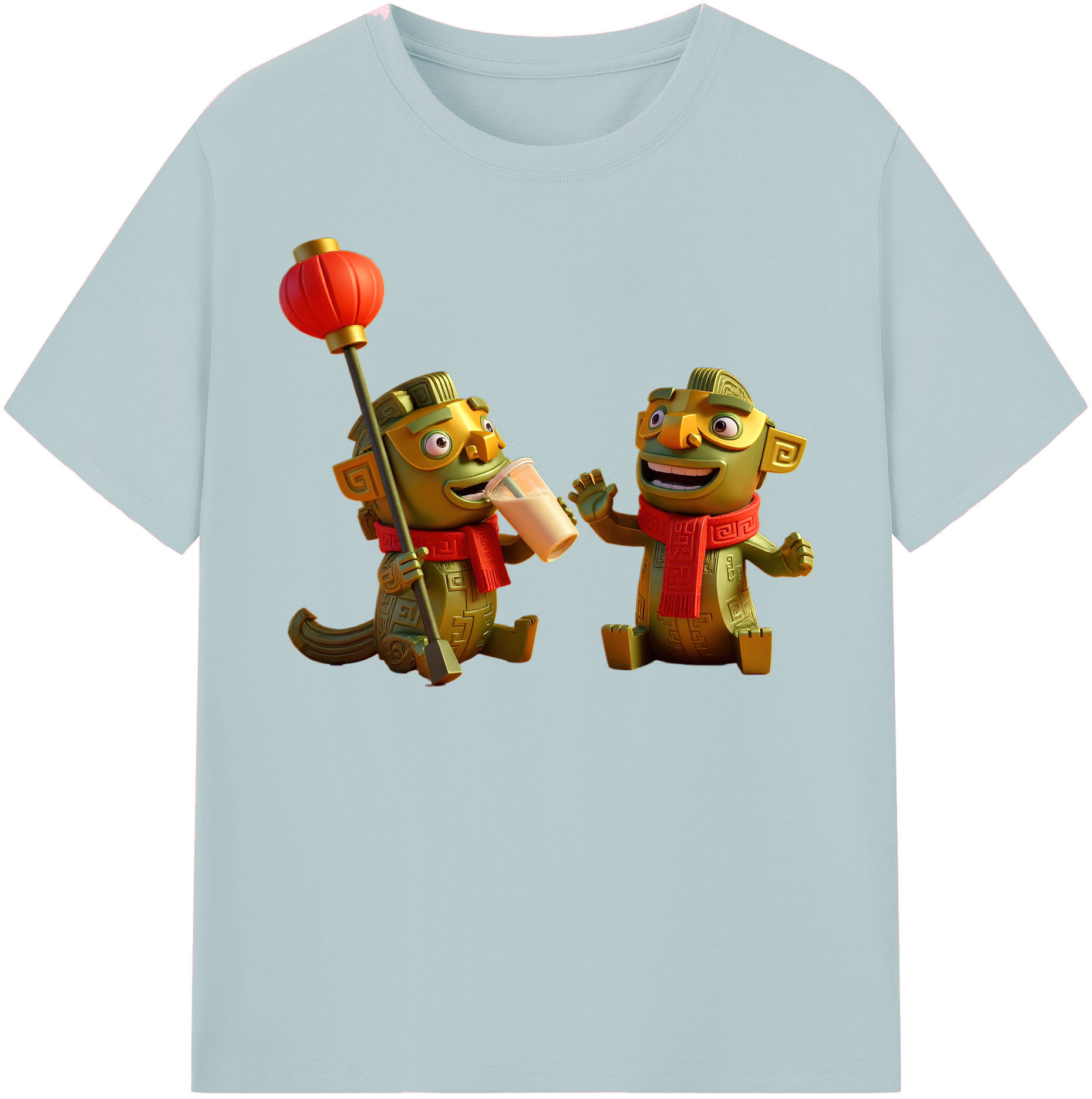 （画像用） Ne Zha 2 ナタ 魔童の大暴れ 綿100％半袖Tシャツ（フロントプリント）